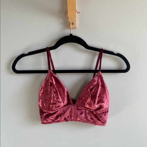Crushed Velvet Long Line Bralette - Picture 3 of 8